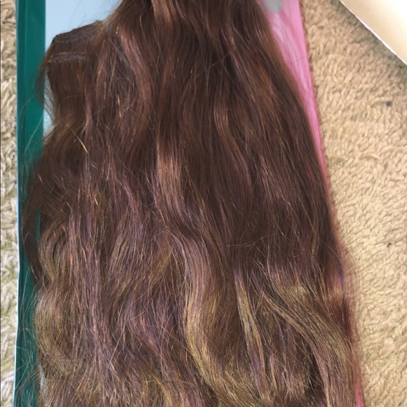 100% Remy Human clip-in extensions. (Dark brown) - Picture 2 of 2